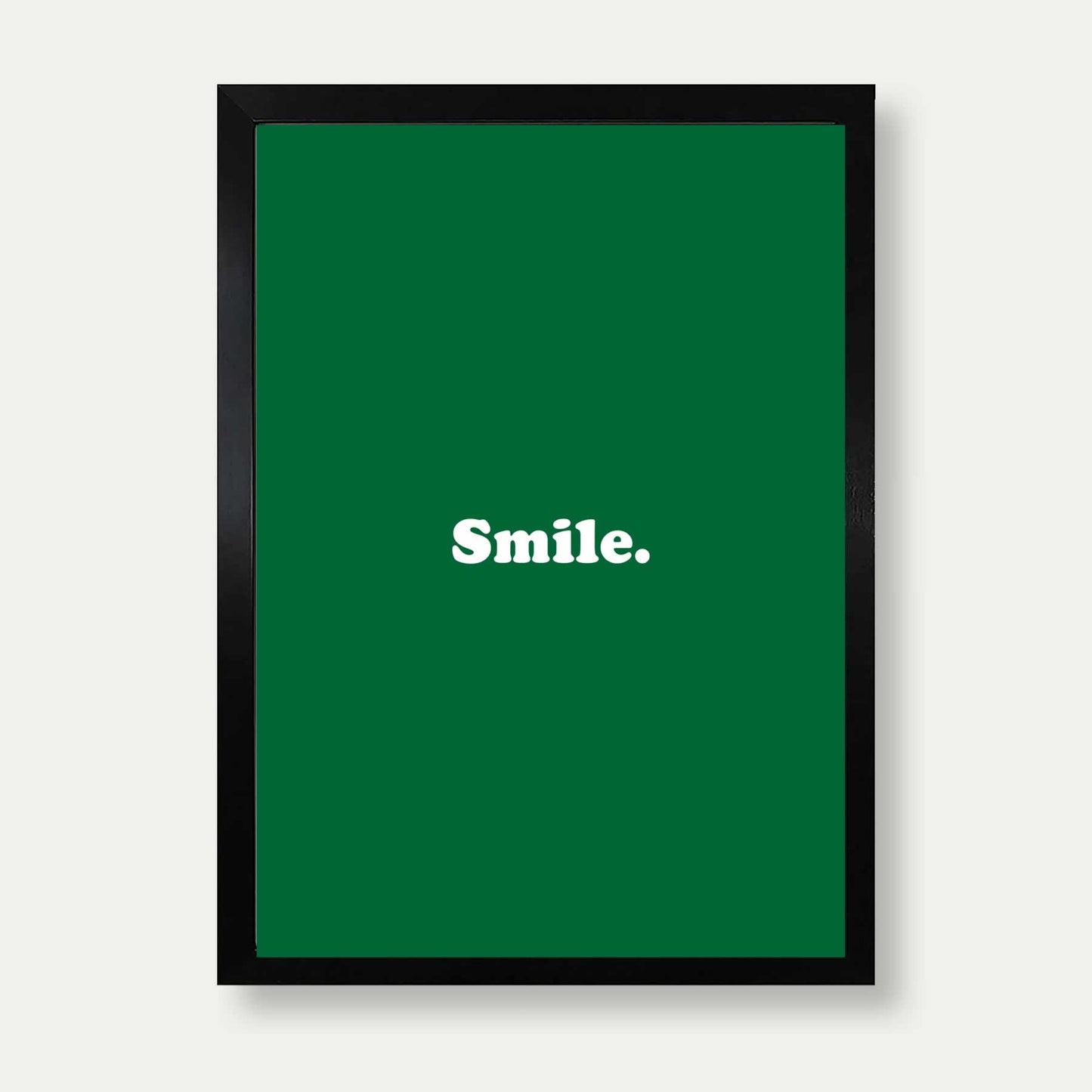 Smile Typography Print In Green