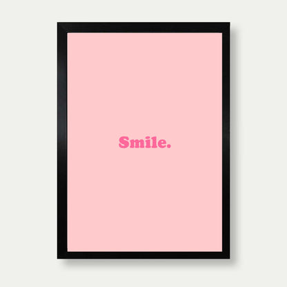 Smile Typography Print In Pink