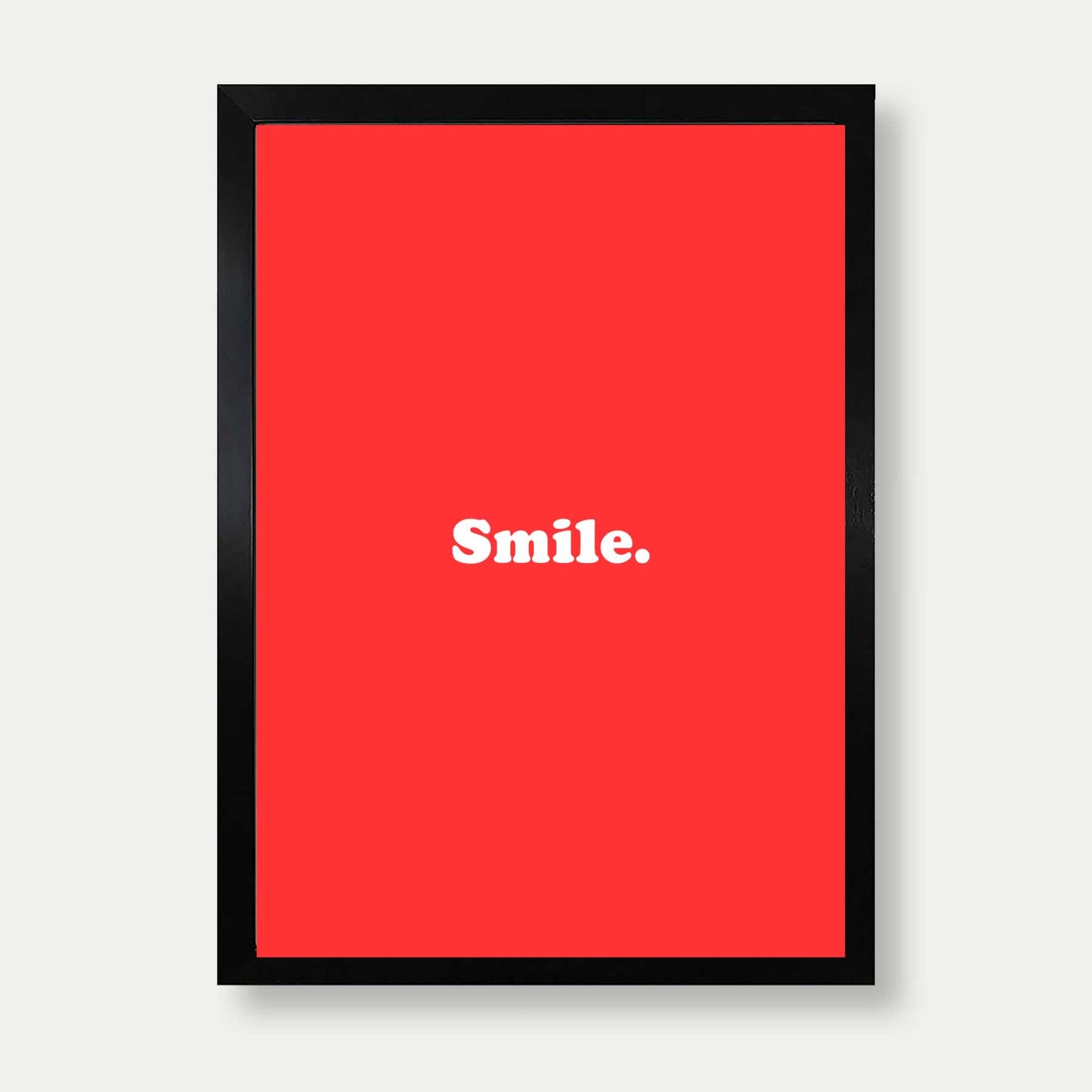 Smile Typography Print In Red