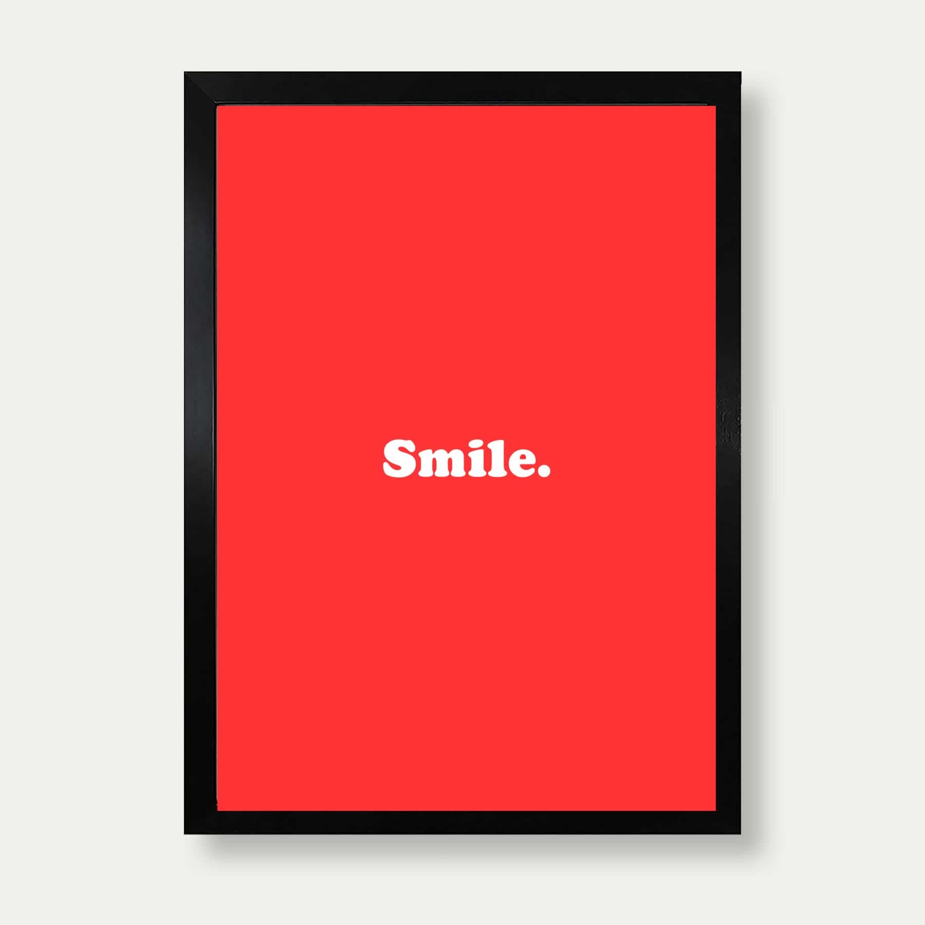 Smile Typography Print In Red