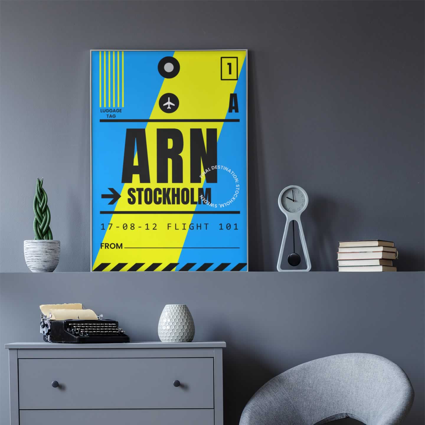 Stockholm Luggage Tag Travel Poster