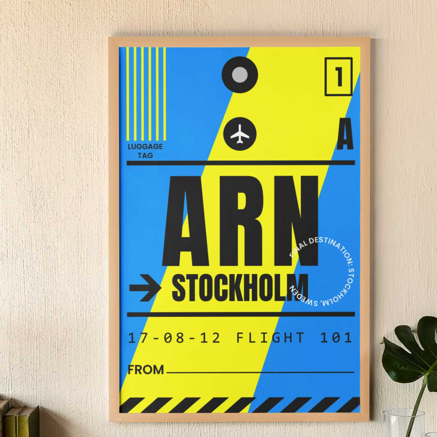 Stockholm Luggage Tag Print