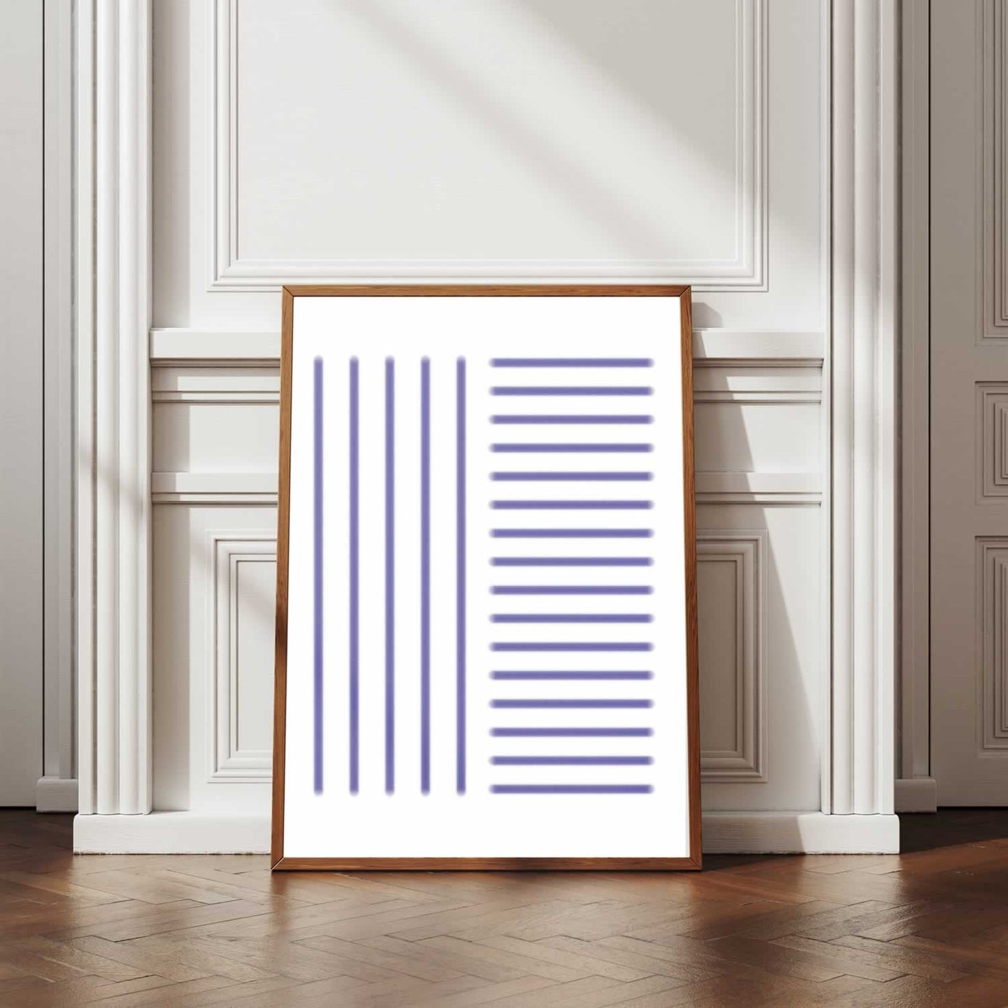 Bauhaus Blue Watercolour Lines No. 16 Wall Art