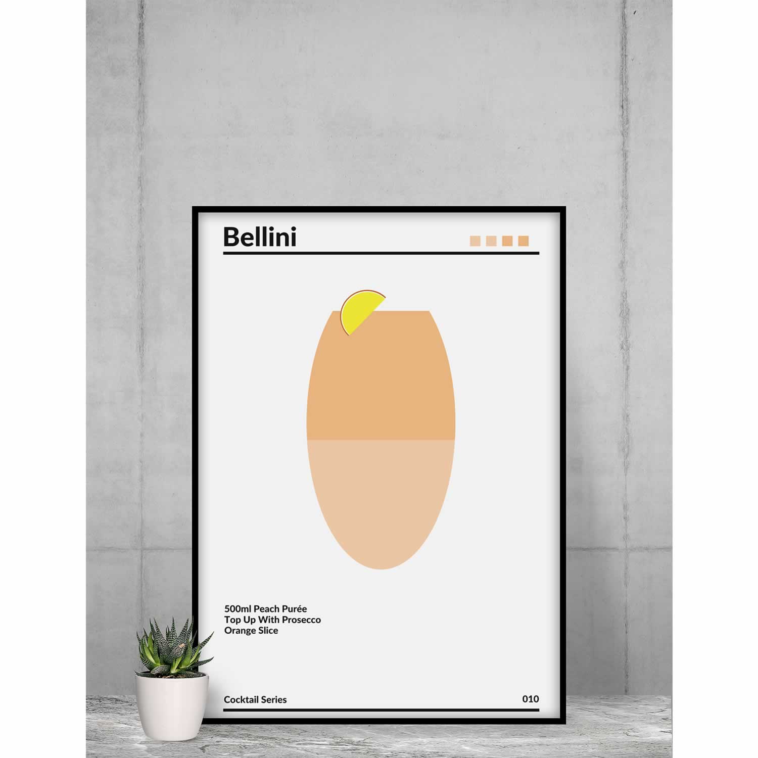 Framed Bellini cocktail print