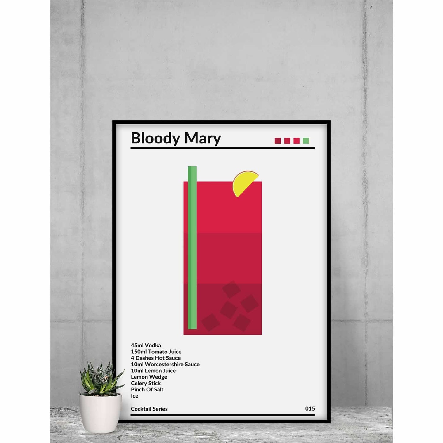 Bloody Mary Cocktail Print Framed