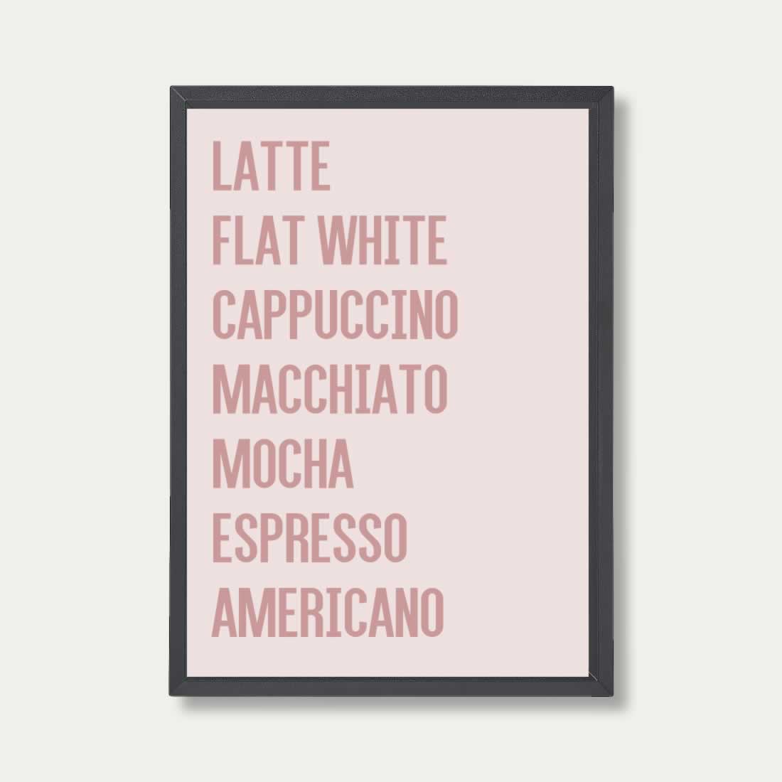 Different Coffee Types List Print