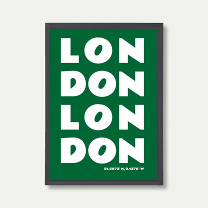 London Travel Print In Green