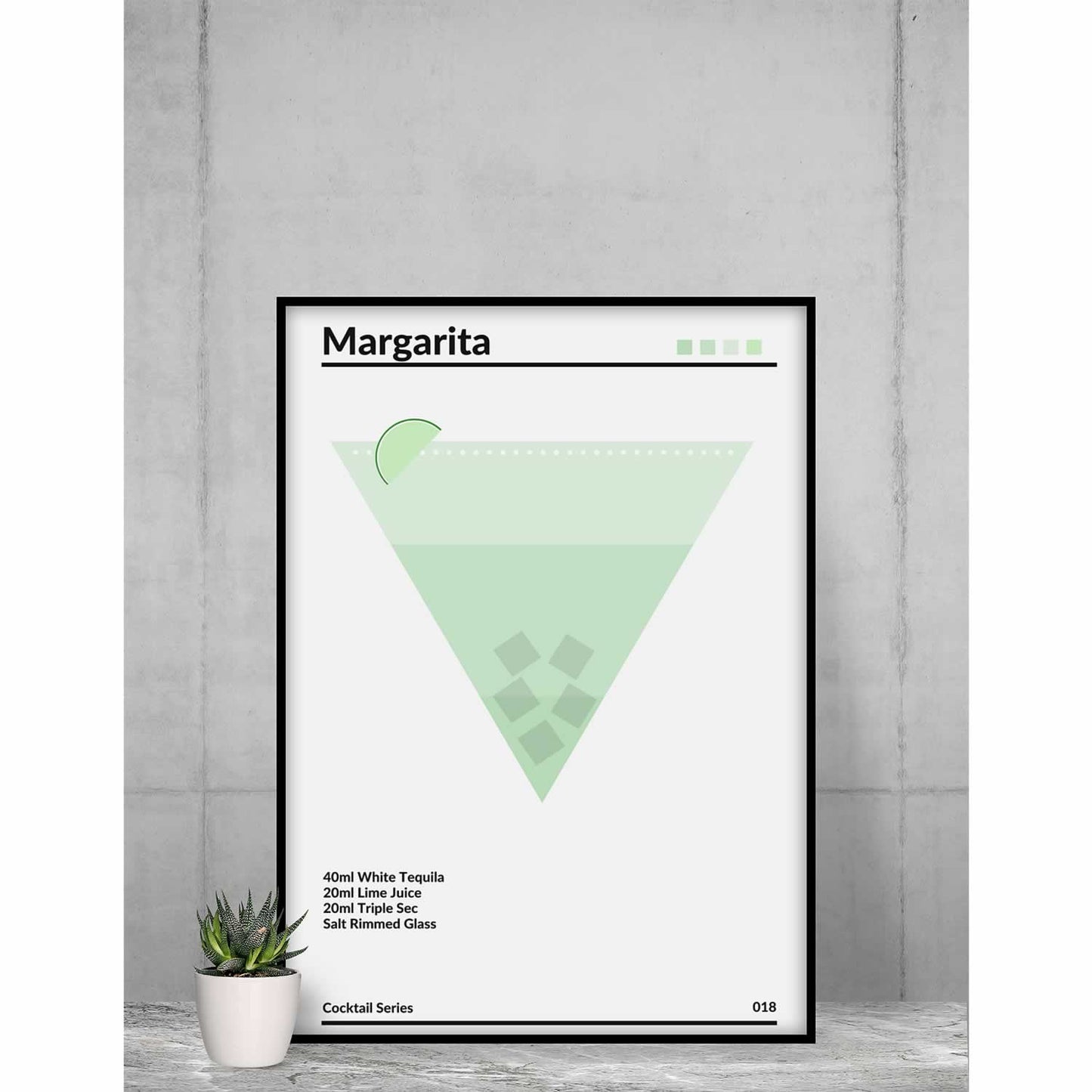 Margarita Minimalist Cocktail Print Framed
