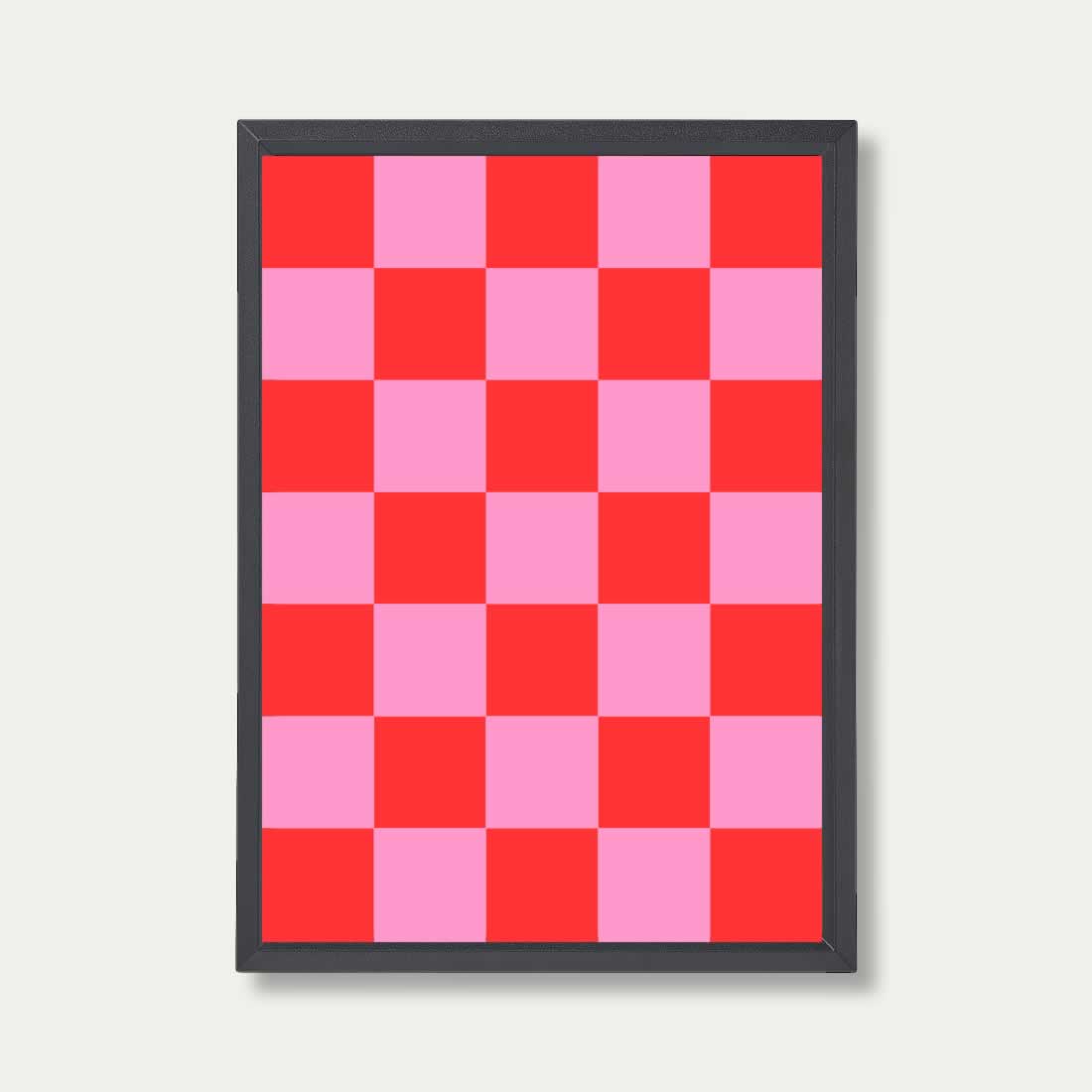 Red And Pink Check Pattern Print