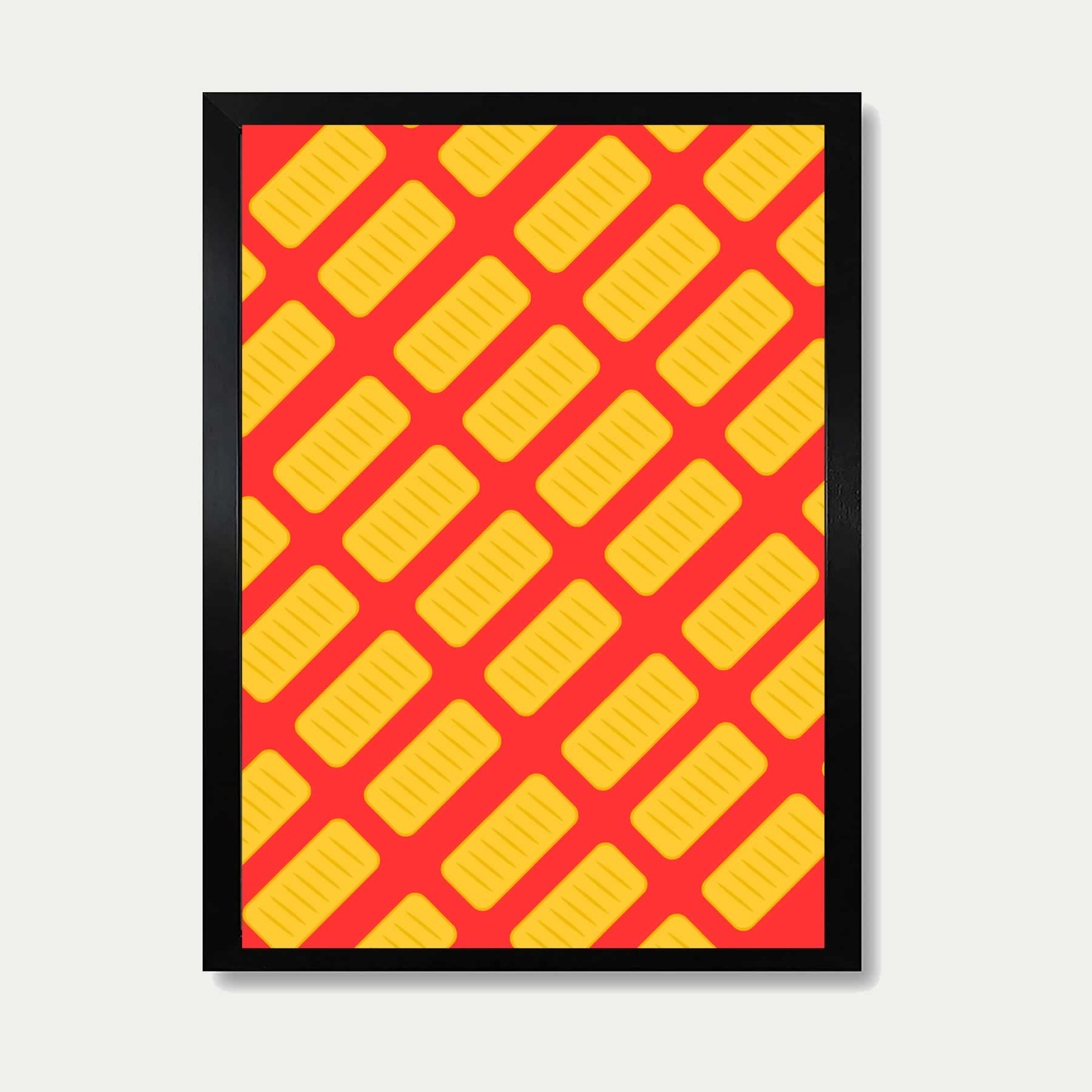 Sausage Rolls Print In Red And Yellow