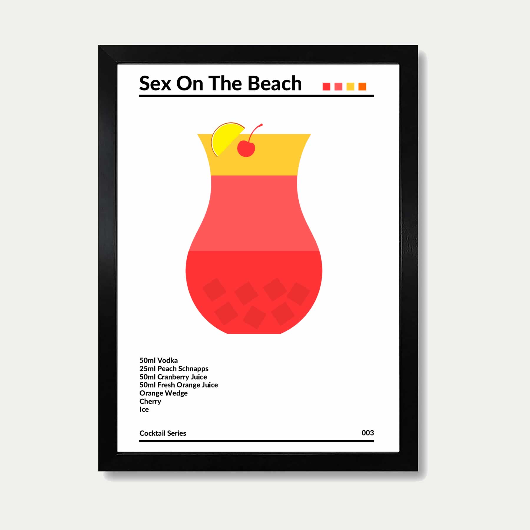 Sex On The Beach Cocktail Print