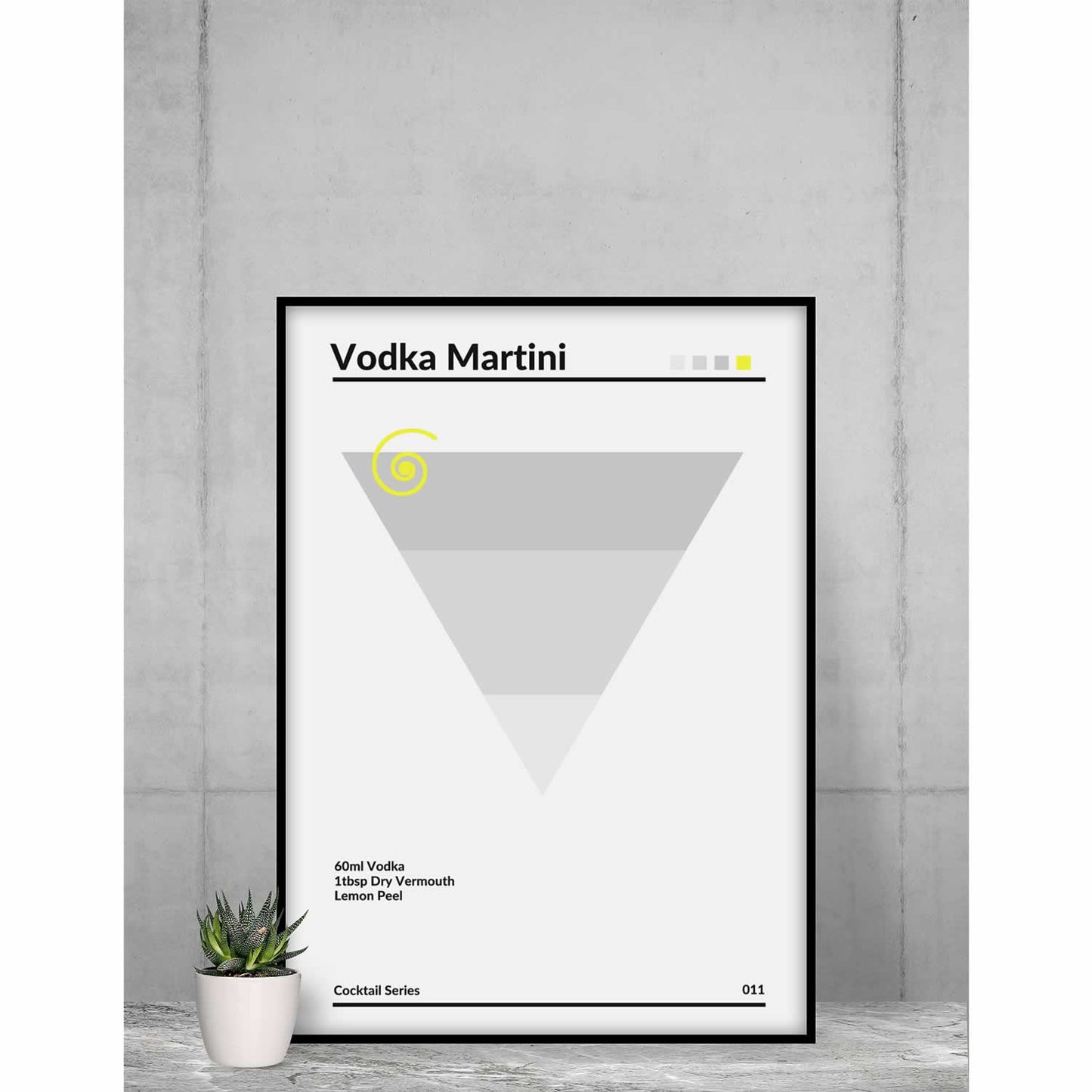 Vodka Martini Minimalist Cocktail Print